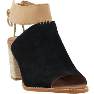 TOMS Seville peep toe bootie, Suede/Leather